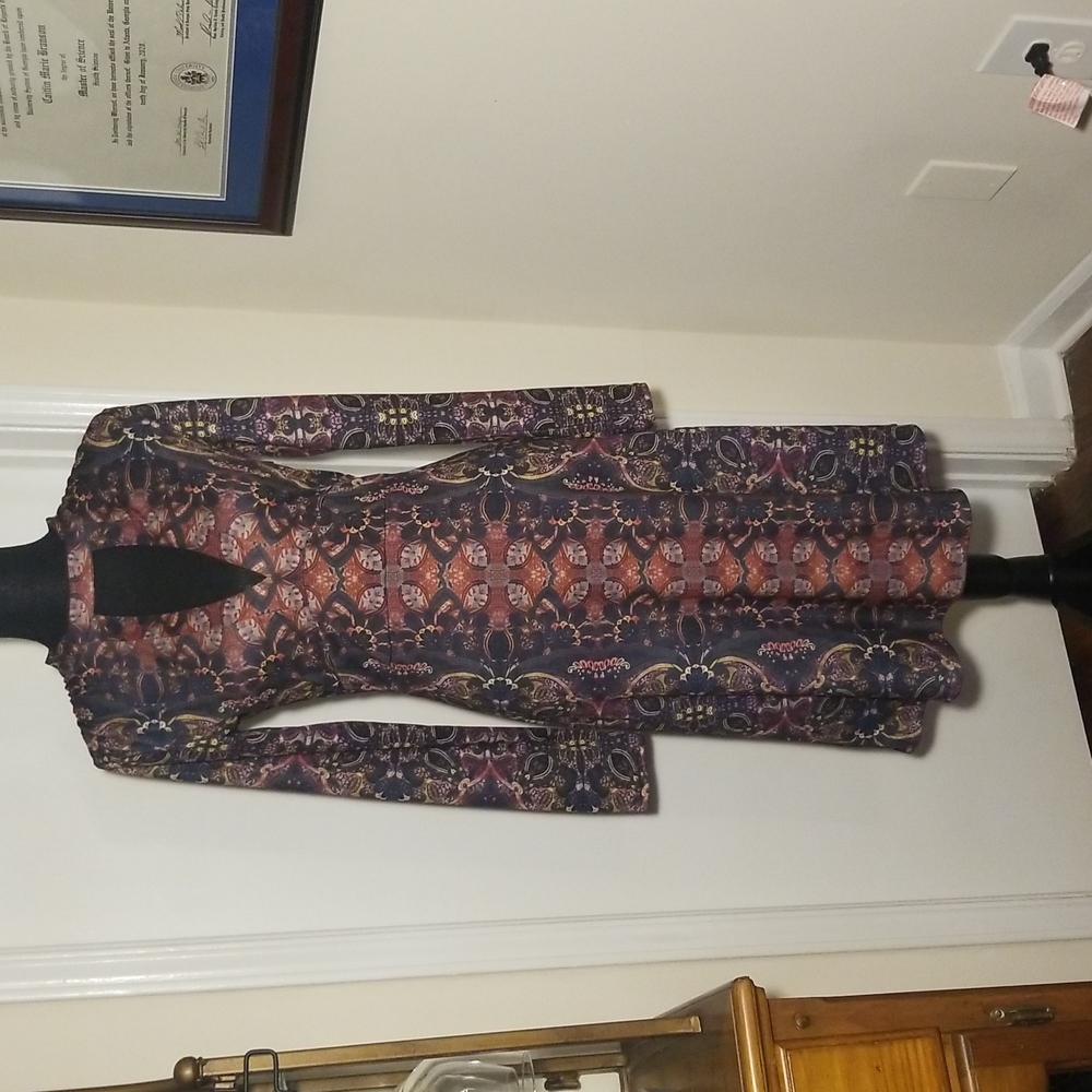 Free People funky mid length long sleeve dress size small